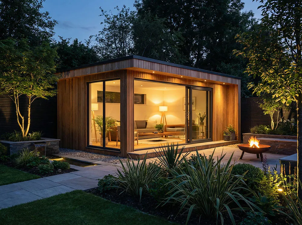Summer room in garden in Wimbledon with new electrical installation